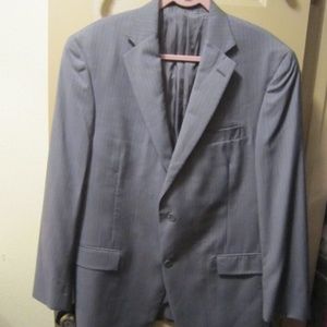 HART SCHAFFNER MARX GRAY STRIPED WOOL JACKET 43R